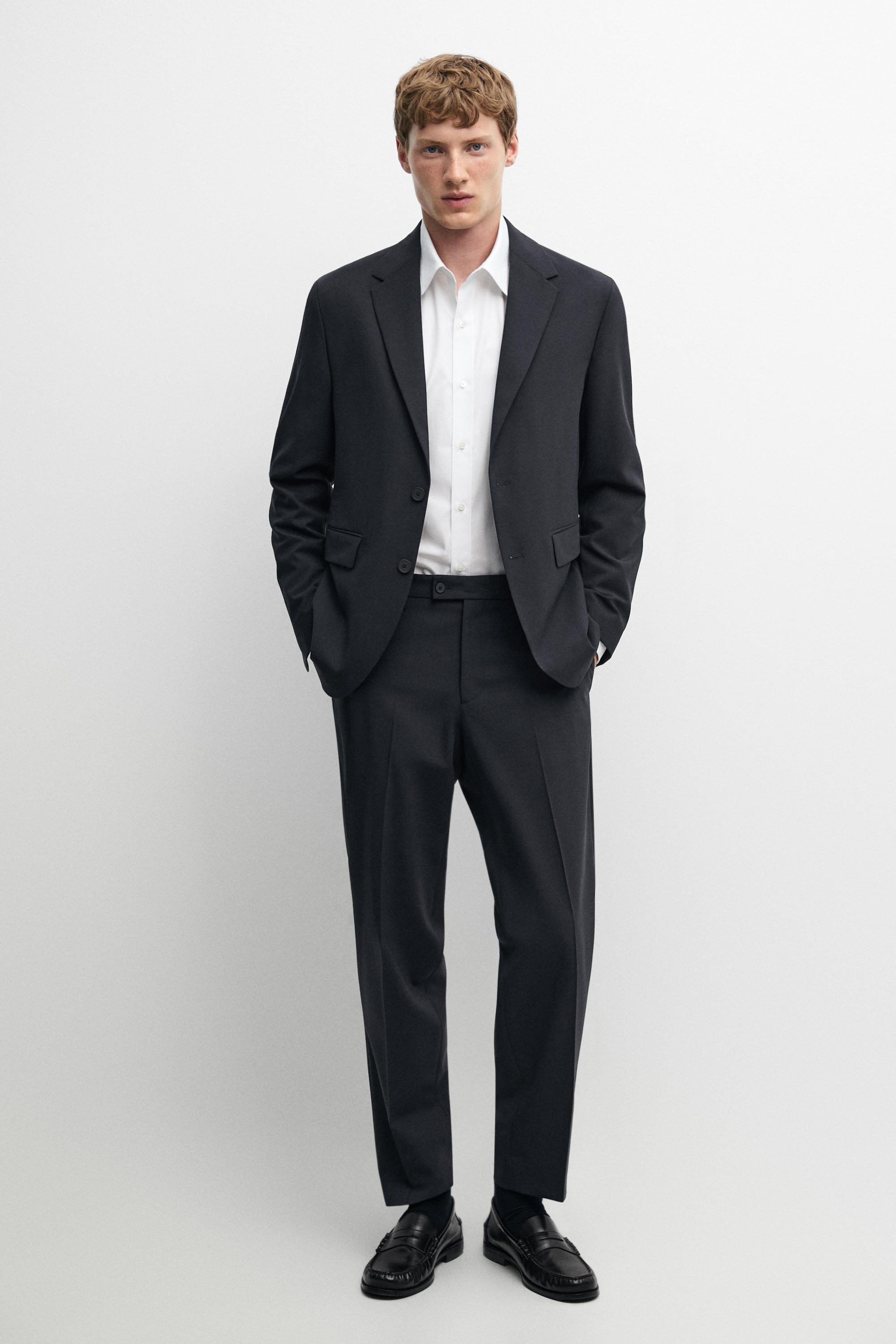 Pantalon de costume en laine mélangée